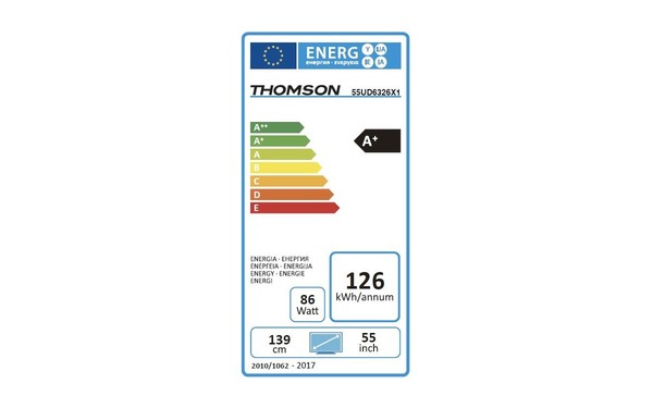 THOMSON 55UD6326 - &Eacute;tiquette &eacute;nergie