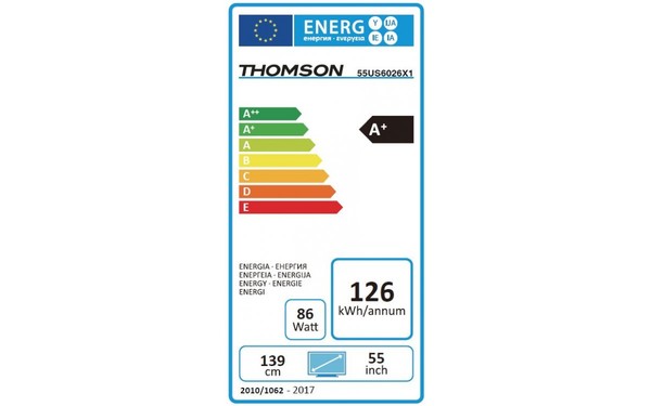 THOMSON 55US6026 - &Eacute;tiquette &eacute;nergie