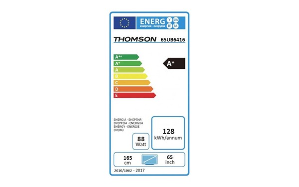 THOMSON 65UB6416 - &Eacute;tiquette &eacute;nergie