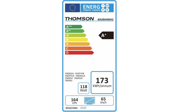 THOMSON 65UE6400 - &Eacute;tiquette &eacute;nergie