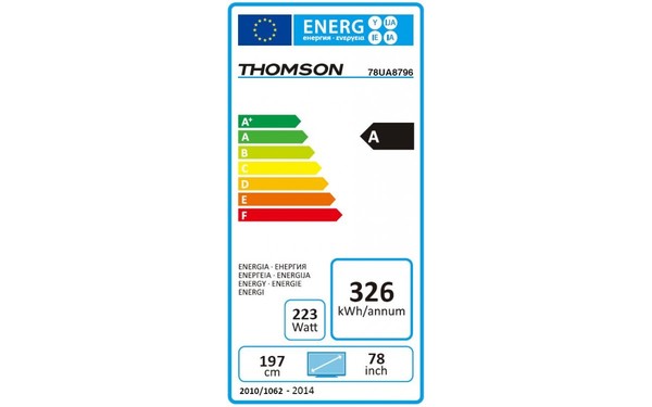 THOMSON 78UA8796 - &Eacute;tiquette &eacute;nergie