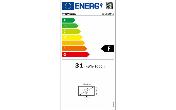 THOMSON Go Plus 32UE5M45 - &Eacute;tiquette &eacute;nergie v2