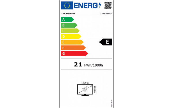 THOMSON Go Plus Pro 27FE7M45 - &Eacute;tiquette &eacute;nergie v2