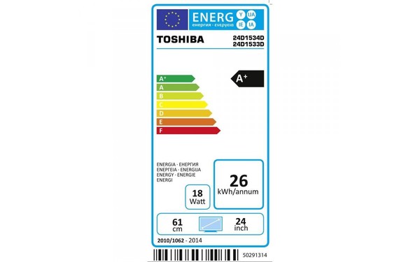 TOSHIBA 24D1543DG - &Eacute;tiquette &eacute;nergie