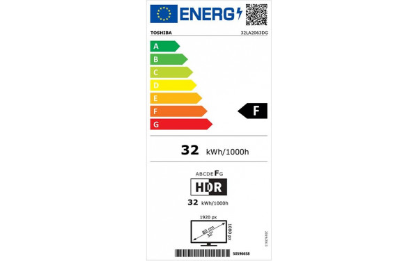 TOSHIBA 32LA2063DG - &Eacute;tiquette &eacute;nergie v2