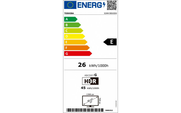 TOSHIBA 32WV3E63DG  - &Eacute;tiquette &eacute;nergie v2