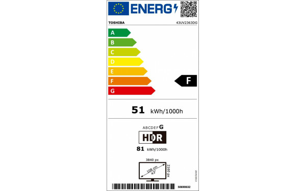 TOSHIBA 43UV2363DG - &Eacute;tiquette &eacute;nergie v2