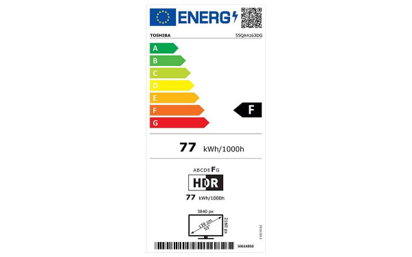 TOSHIBA 55QA4163DG - &Eacute;tiquette &eacute;nergie v2
