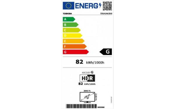 TOSHIBA 55UA3A63DG - &Eacute;tiquette &eacute;nergie v2
