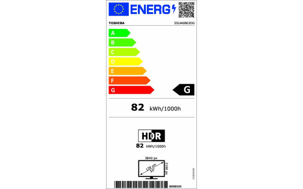 TOSHIBA 55UA6B63DG - &Eacute;tiquette &eacute;nergie v2