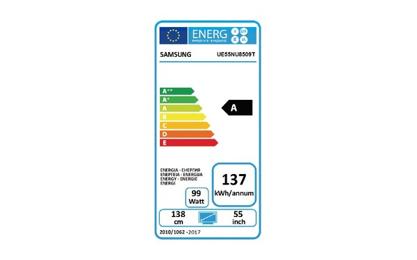 SAMSUNG UE55NU8509TXZG - &Eacute;tiquette &eacute;nergie