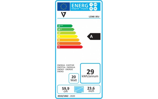 VIDEOSEVEN V7 L236E-3K - &Eacute;tiquette &eacute;nergie
