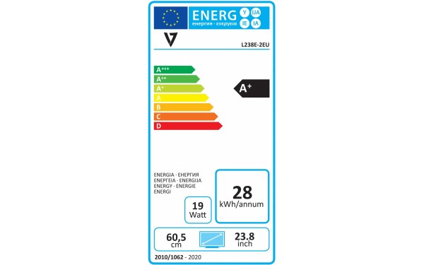 VIDEOSEVEN V7 L238E-2K - &Eacute;tiquette &eacute;nergie