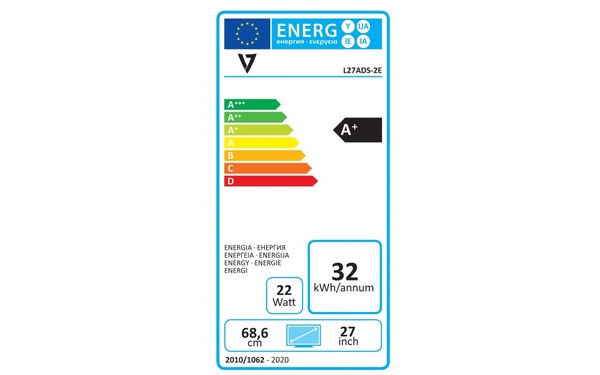 VIDEOSEVEN V7 L27ADS-2E - &Eacute;tiquette &eacute;nergie