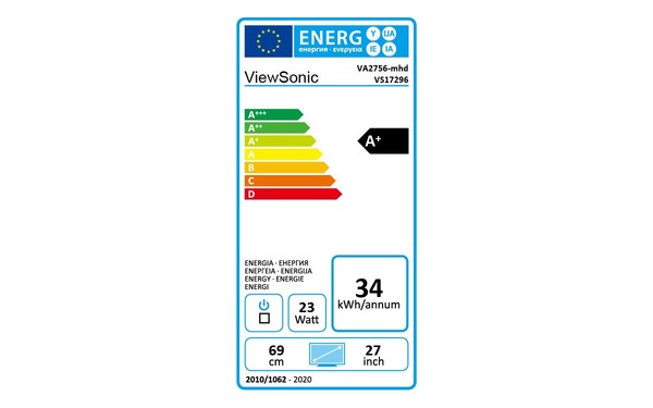 VIEWSONIC VA2756-MHD - &Eacute;tiquette &eacute;nergie