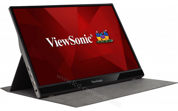 VIEWSONIC VG1655 - Vue 3/4 gauche avec rabat de protection (inclus)