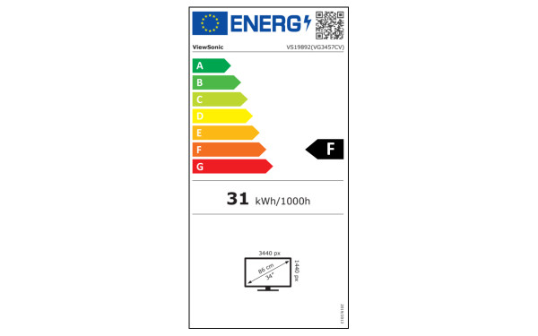 VIEWSONIC VG3457CV - &Eacute;tiquette &eacute;nergie v2