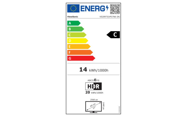 VIEWSONIC VP2766-2K-W - &Eacute;tiquette &eacute;nergie v2