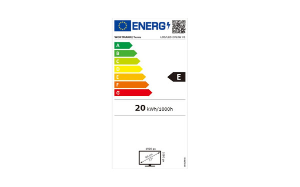 WORTMANN Terra LED 2763W - &Eacute;tiquette &eacute;nergie v2