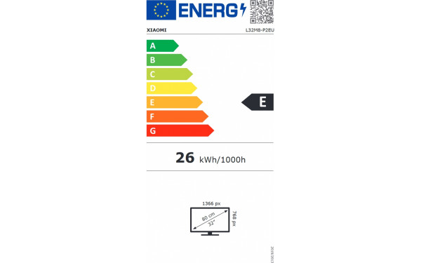 XIAOMI A 32 2025 - &Eacute;tiquette &eacute;nergie v2