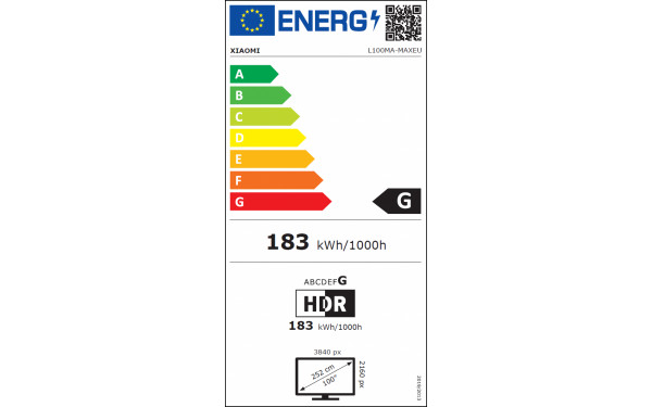 XIAOMI Max 100 2025 - &Eacute;tiquette &eacute;nergie v2