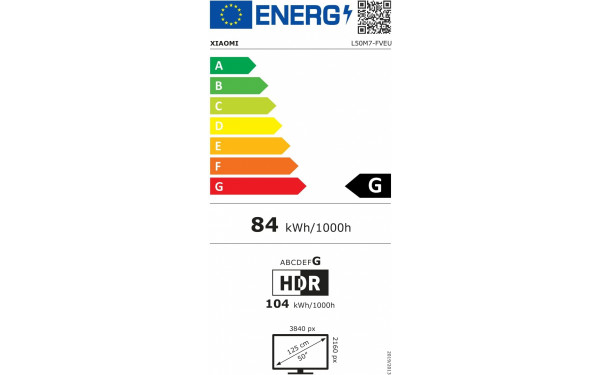 XIAOMI Fire TV F2 50 - &Eacute;tiquette &eacute;nergie v2