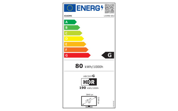 XIAOMI TV S Pro Mini LED 55 2026 - &Eacute;tiquette &eacute;nergie v2